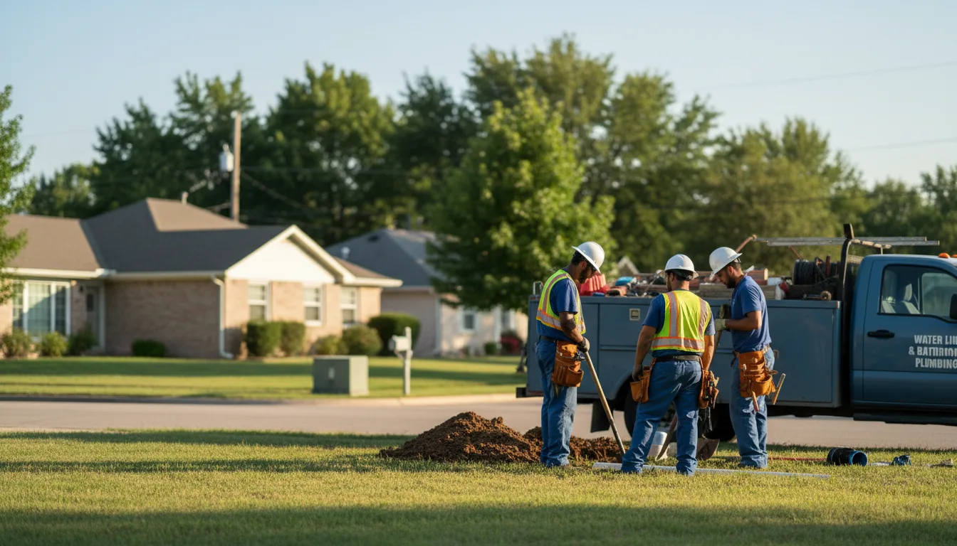 Residential water line and bathroom plumbing service in Rector, AR